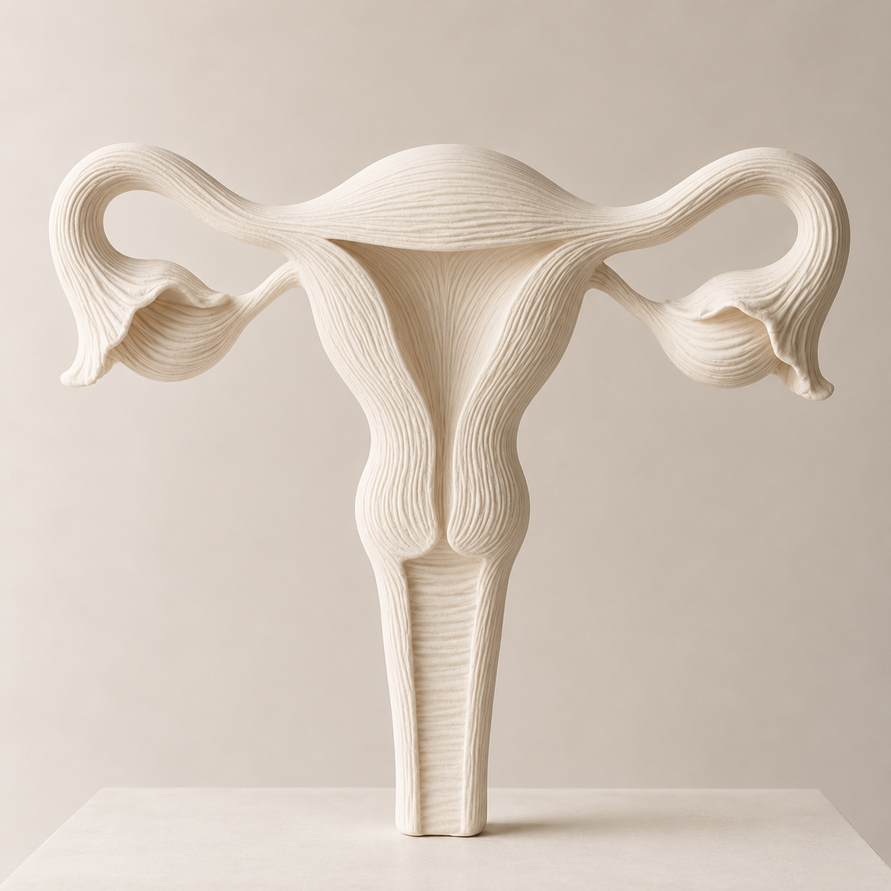 Representação artística do sistema reprodutivo feminino